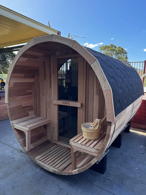 Ember XL | 4-6 Person Traditional Cedar Barrel Sauna