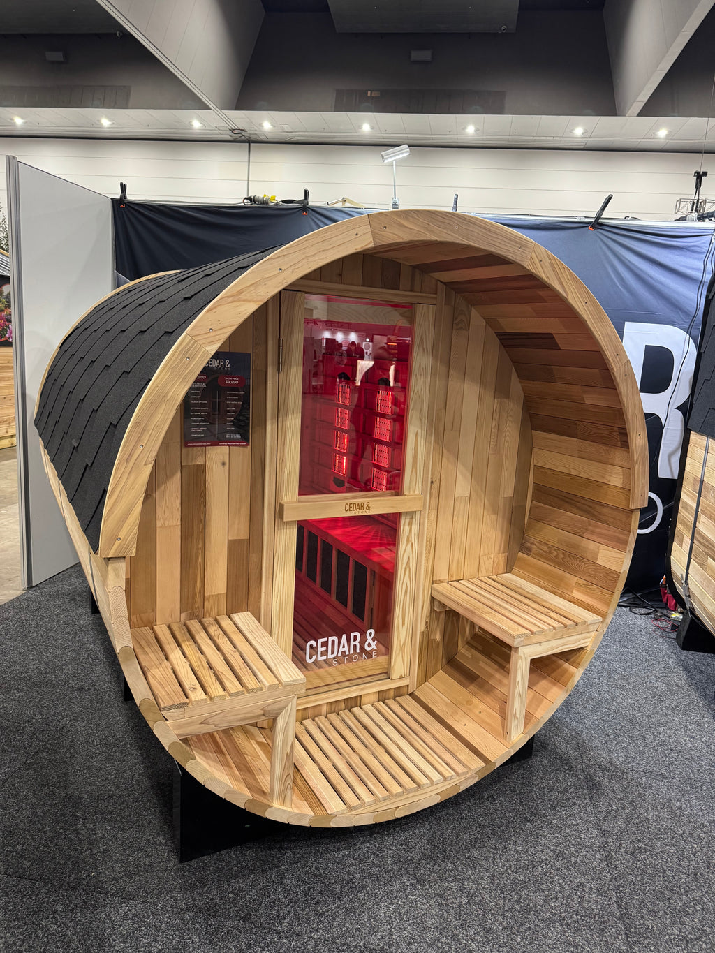 Hybrid | 4-6 Person Traditional & Infrared Cedar Barrel Sauna