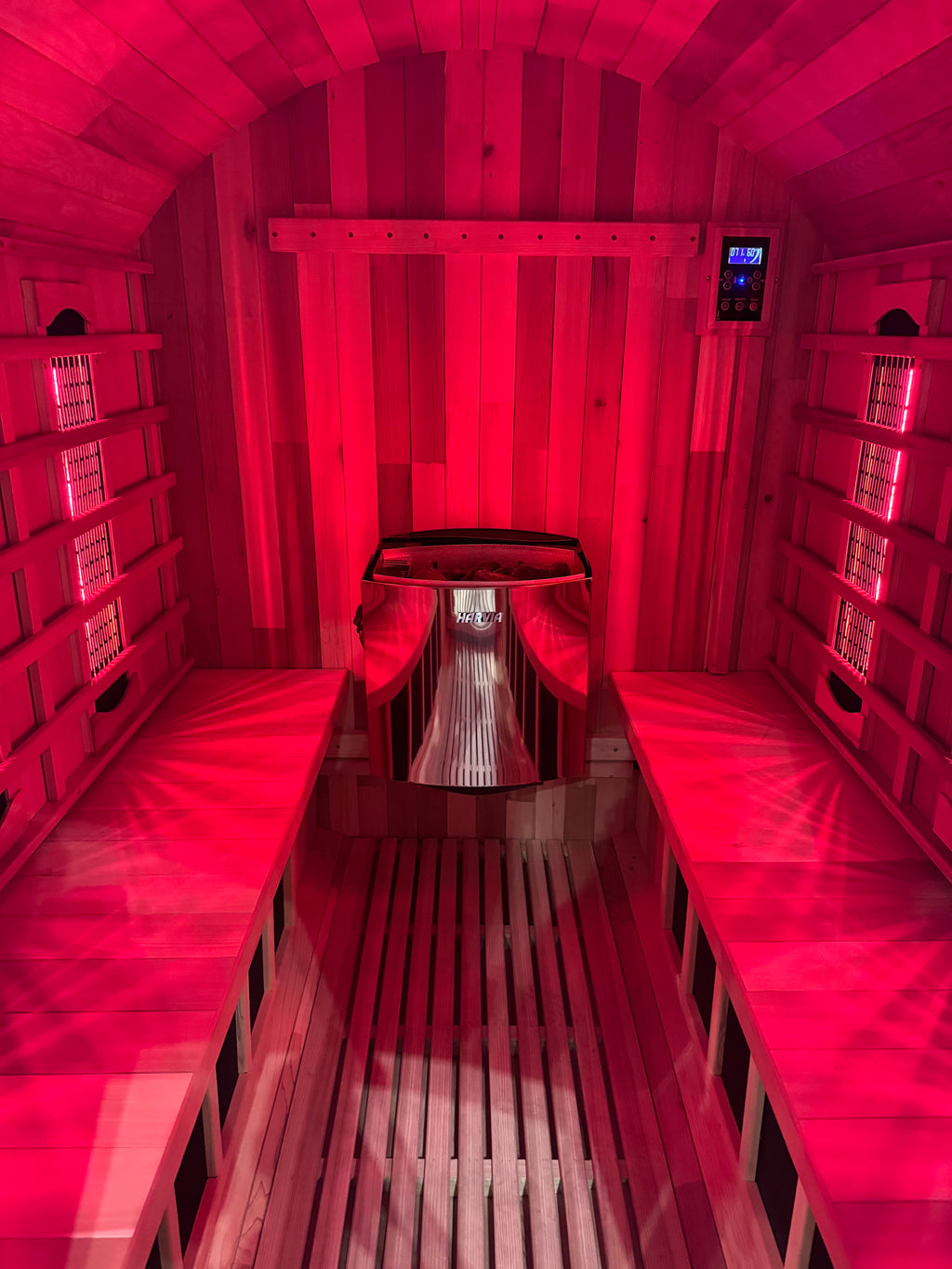 Hybrid | 4-6 Person Traditional & Infrared Cedar Barrel Sauna