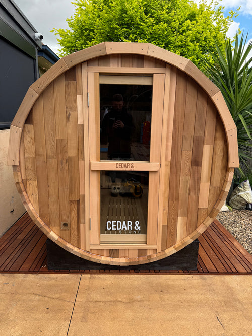 Aura | 4 Person Traditional Cedar Barrel Sauna